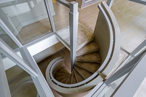 main house stairs to lower level- click for photo gallery